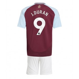 Aston Villa Jhon Duran #9 Hemmakläder Barn 2024-25 Kortärmad (+ Korta byxor)